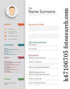 professionelle, fortsetzen, cv, mit, gef?rbt, bookmarks, schablone professionelle, fortsetzen, cv, mit, gef?rbt, bookmarks, schablone