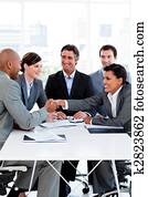 Successful international business people shaking hands Successful international business people shaking hands