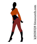 African American Casual Woman Illustration Silhouette African American Casual Woman Illustration Silhouette