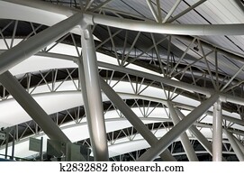 arquitetura, em, aeroporto