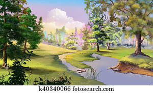 Autumn Landscape with River Autumn Landscape with River