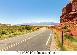 deserto, estrada, paisagem