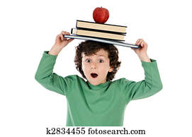 gyermek, jottányi, könyv, és, alma