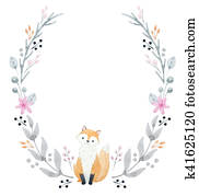 Hand drawn watercolor wreath Hand drawn watercolor wreath
