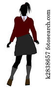 School Girl Silhouette