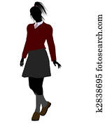 School Girl Silhouette