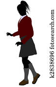 School Girl Silhouette