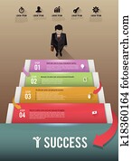 Step to success business concept Step to success business concept