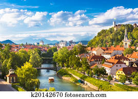 פנורמה, של, ljubljana,, slovenia,, europe.