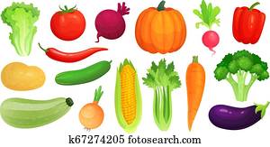 Cartoon vegetables. Fresh vegan veggies, raw vegetable green zucchini and celery. Lettuce, tomato and carrot vector illustration set Cartoon vegetables. Fresh vegan veggies, raw vegetable green zucchini and celery. Lettuce, tomato and carrot vector illustration set