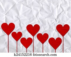 corazón, corazones, amor, día de valentines, papel