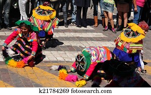 dançarinos, em, Inti, Raymi, festival