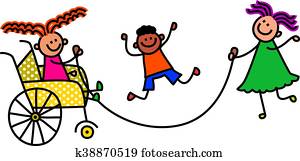 Disabled Skipping Kids Disabled Skipping Kids