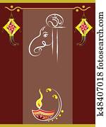 Diwali, saudação, desenho