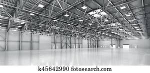 Empty warehouse. 3d illustration Empty warehouse. 3d illustration