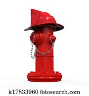 Fire Hydrant with Fireman Hat Fire Hydrant with Fireman Hat