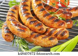 Grilled German sausages Grilled German sausages