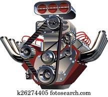 Vector Cartoon Turbo Engine Vector Cartoon Turbo Engine