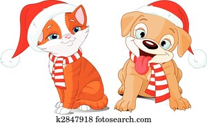 Very merry Puppy and Kitten Very merry Puppy and Kitten