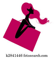 woman shopping silhouette