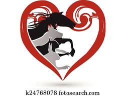 חתול, כלב, סוס, ו, שפן, לוגו