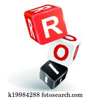 3d dice illustration with word ROI