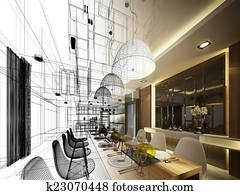abstract sketch design of interior abstract sketch design of interior