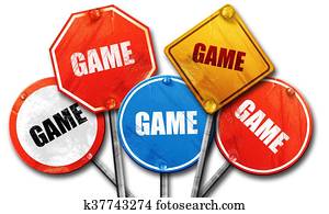 game, 3D rendering, street signs