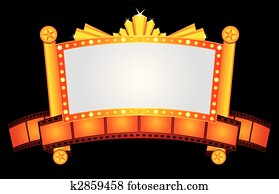 Gold cinema neon