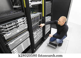 It consultant monitors servers in datacenter It consultant monitors servers in datacenter