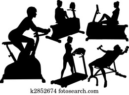 mujeres, gimnasio, ejercicio salud, entrenamientos