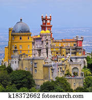 pena, palácio nacional, e, parque, em, sintra