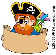 Pirate reading treasure map Pirate reading treasure map