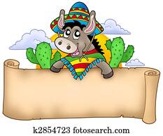 מקסיקני, חמור, להחזיק, קלף