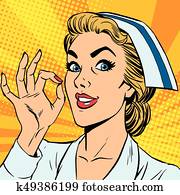 avatar portrait of a nurse OK gesture