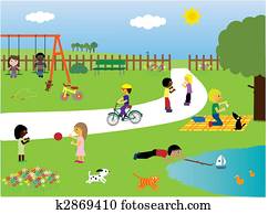 Children playing in the park Children playing in the park