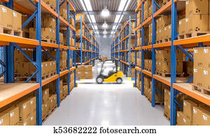 forklift in warehouse forklift in warehouse