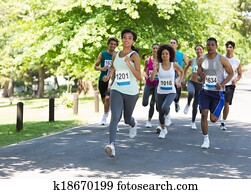 Marathon athletes running Marathon athletes running