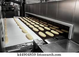 Production of bread at the bakery Production of bread at the bakery