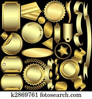 Set golden and silvery labels (vector) Set golden and silvery labels (vector)