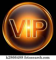 Vip icon gold, isolated on black background Vip icon gold, isolated on black background