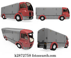 自動車 運搬人 トラック 正面図 イラスト K Fotosearch