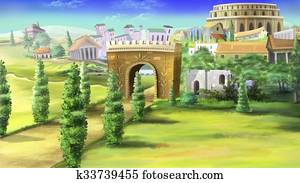 Ancient Rome and Coliseum Ancient Rome and Coliseum