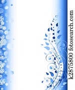 floral winter frame with swirls, snowflakes and foliage floral winter frame with swirls, snowflakes and foliage