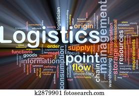 Logistics word cloud glowing Logistics word cloud glowing