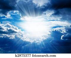 Rays of sunshine breaks through the clouds