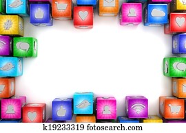 social, mídia, fundo