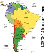 South America with editable Countries South America with editable Countries