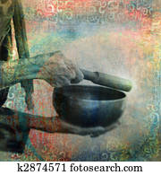 טיבטי, לשיר, קערה