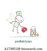 רופא ילדים, זבובים, ל, a, ילד חולה